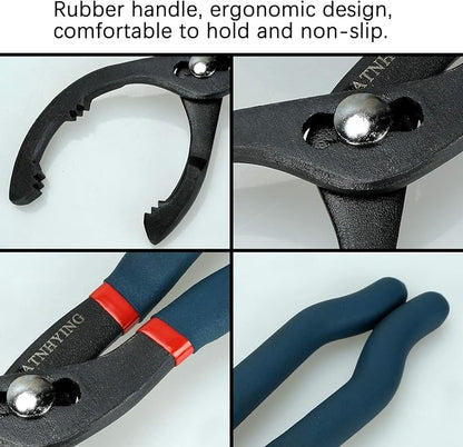 Oil Filter Wrench Set, 12" & 16" 2pcs Adjustable Pliers, Removal Tool, Universal, No Slipping