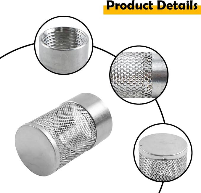 Dia Hose Inlet Suction Strainer Filter, Stainless Steel Water Pump Filter for Garden Irrigation, High Pressure Water Pump, Sprayer & Plumbing Systems (43.5mm)