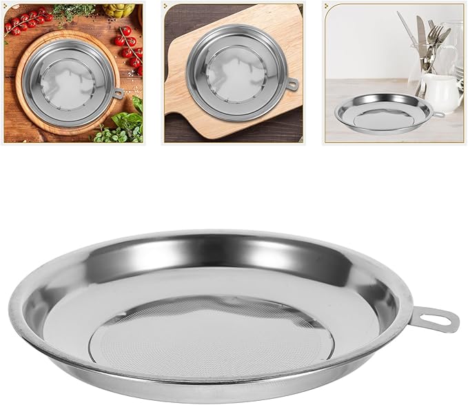 Homoyoyo Stainless Steel 304 Fine Mesh Food Strainer 20cm Cooking Oil Filter for Kitchen Oil and Tea Residue Filtration, Single Piece Sturdy Tea Waste Sieve for Home Cooking