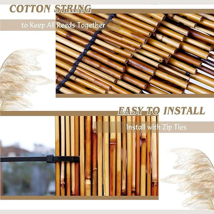 Fence Privacy Screen Natural Reed Fencing Decorative Fence for Backyard Garden Patio Pool Apartment Balcony Outdoor Wall Divider Privacy Screen