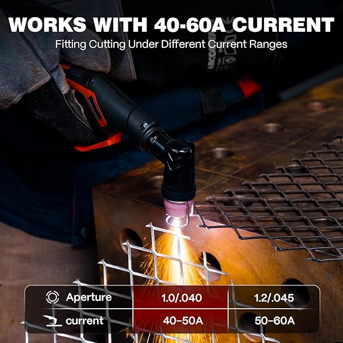 ARCCAPTAIN AG-60 Plasma Cutter Torch Consumables, 50Pcs .040'' SG-55 AG-60 WSD-60 Plasma Cutter Torch Accessories for CUT55 PRO, CUT55 PROLUX, CUT 55PILOTARC,CUT 55PIL0T, CUT 60HF, CUT 60HF PRO