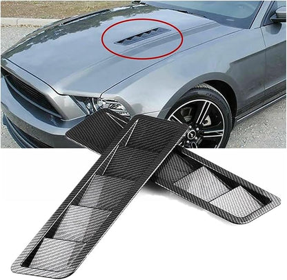 2Pcs Car Hood Vent Trim Louver Air Flow Intake Universal Compatible For Ford Compatible For Honda SUV Offroads(Carbon look)