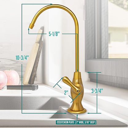 Metpure Non-airgap RO Faucet Reverse Osmosis Drinking Water Filtration System Water Dispenser Spout (Classic Bronze). Vase Style with Faucet Wrench.