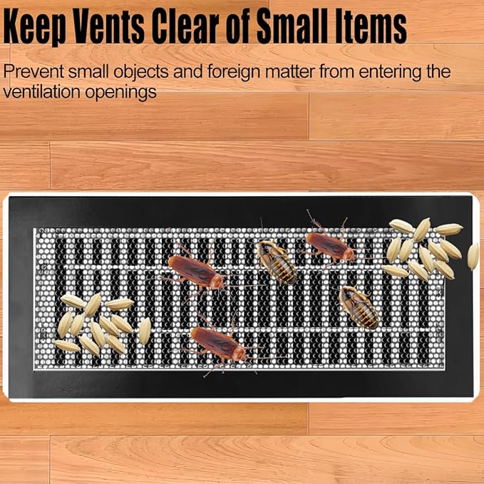 Magnetic Vent Covers Screen 4 Pack - 4x10 Inch Air Vent Filters with Durable PVC Frame, Washable Mesh Screen for Home HVAC, Floor Registers & Vents - Secure Fit, Easy Installation