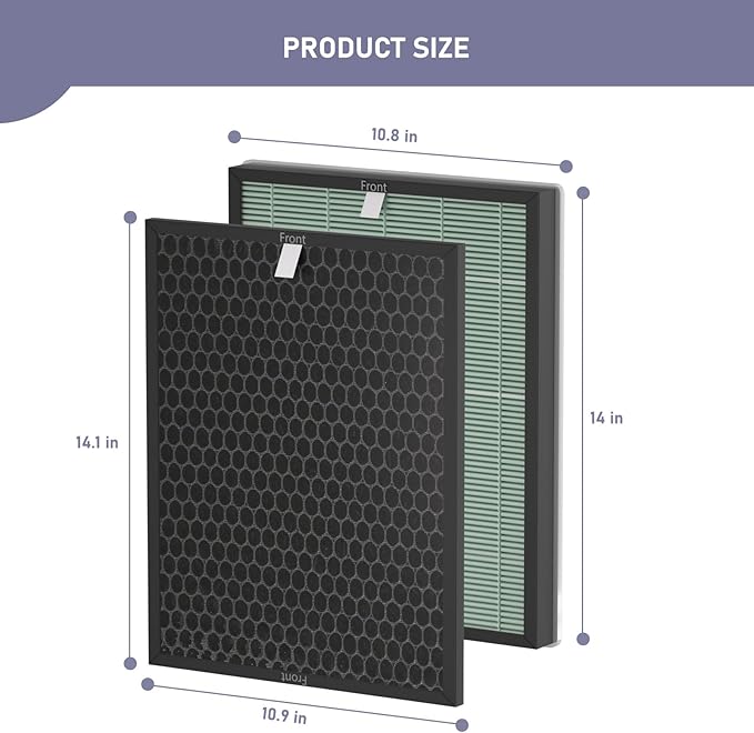 Ontheone Air Bio-GS 2.0 Filter Replacement Kit Compatible with Rab-bit Air Bio-GS 2.0 Ultra Quiet Air Cleaner Purifier Model SPA-550A and SPA-625A, includes Carbon and HEPA Filter, 2 Set