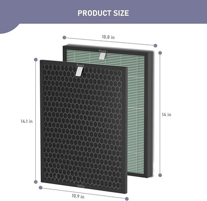 Ontheone Air Bio-GS 2.0 Filter Replacement Kit Compatible with Rab-bit Air Bio-GS 2.0 Ultra Quiet Air Cleaner Purifier Model SPA-550A and SPA-625A, includes Carbon and HEPA Filter, 2 Set