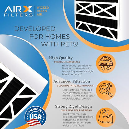 AIRX FILTERS WICKED CLEAN AIR. 24x24x4 Air Filter Odor Eliminator Carbon Filter MERV 7 AC HVAC Furnace Filters 6 Pack