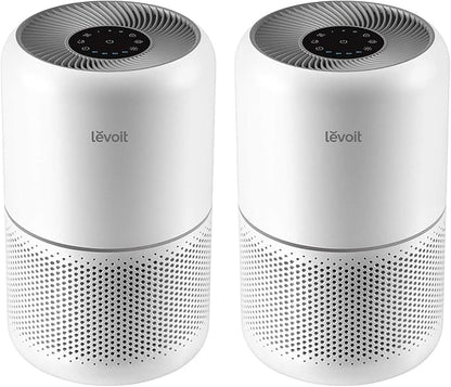 LEVOIT Air Purifier for Home Allergens Pets in Bedroom, Covers Up to 1073 ft² by 56W High Torque Motor, AHAM VERIFIDE, 3-in-1 Filter, HEPA Sleep Mode, Remove Dust Smoke Odor, Core300-P, White, 2 Pack