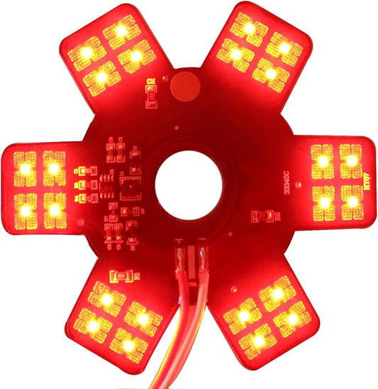 Air Cleaner LED Light 5" Truck Decorative Hex Style Air filter Lamp for Peterbilt, Kenworth, Trailers, RVs', Campers Support IP67 12-24V Sold Individually (Red)