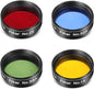 Astromania Telescope Eyepiece Filte Set 1.25 Inches, 4 Pcs Telescope Color Filter Set Including Red Yellow Green Blue, Eyepieces Filters Ideal Telescope Accessory for Planetary Moon Detail Observation