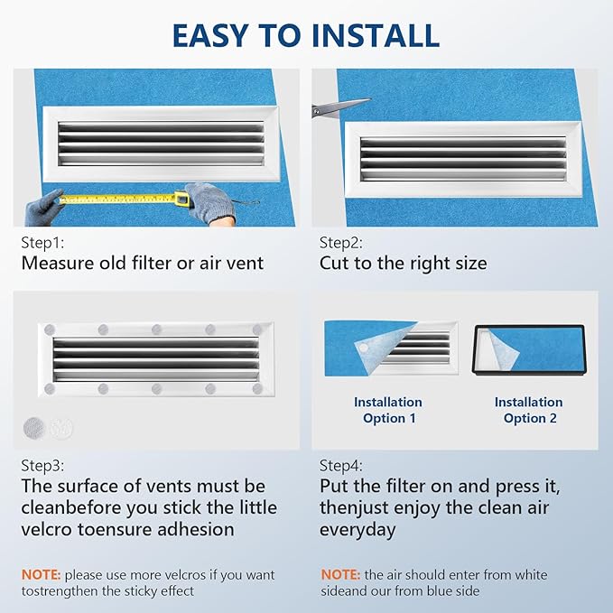 Torjim 12" x 120" MERV 8 Air Vent Filter, Easy Cut to Fit Air Vent Filter for Home Floor, Ensure Air fresher Air Vent Filter for Ceiling, Air Conditioner, Grilles, Air Vents