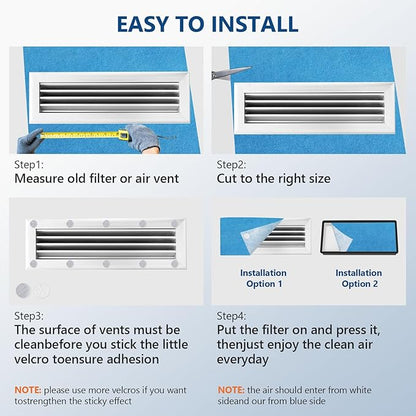Torjim 12" x 120" MERV 8 Air Vent Filter, Easy Cut to Fit Air Vent Filter for Home Floor, Ensure Air fresher Air Vent Filter for Ceiling, Air Conditioner, Grilles, Air Vents