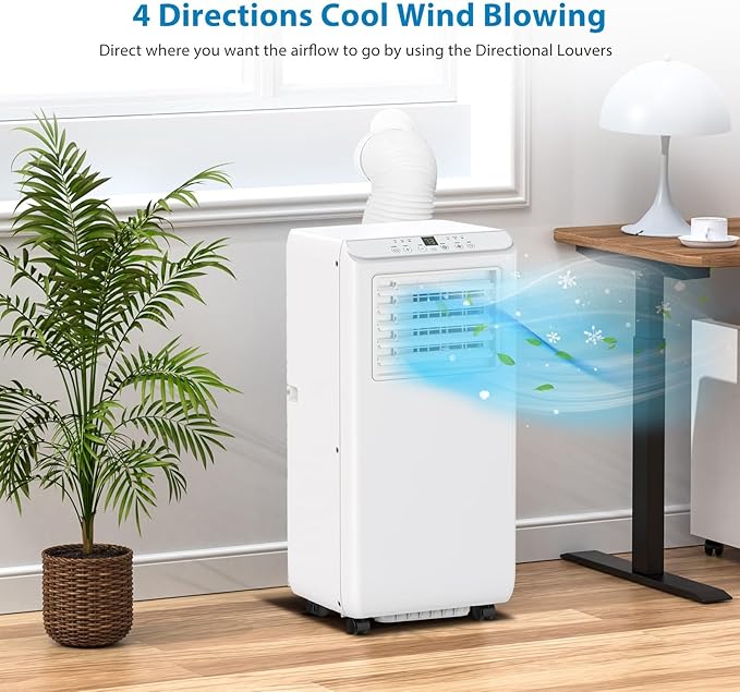3-in-1 Portable Air Conditioner 8000BTU - Powerful Cooling, Cools up to 350 Sq. Ft, Easy Installation，Indoor Standing AC Suitable For Bedroom, Living Room, Office.