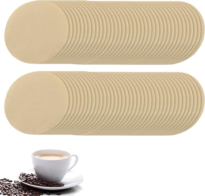 Waziaqoc 800 Count 2.5 Inch Natural Unbleached Round Coffee Filter, Replacement Paper Filters for Moka Pot Ice Drip and Espresso Machines