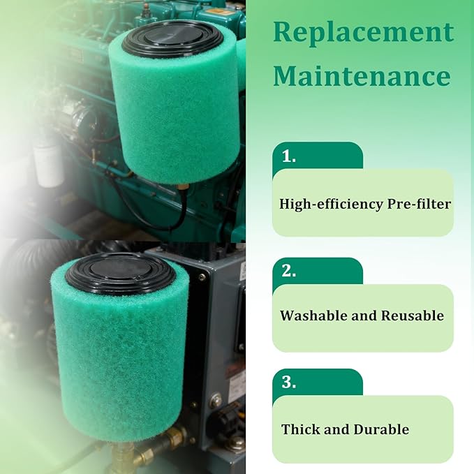Foam Air Filter Replace for U-ni Filter BF-1 BF1, 14" X 17" X 5/8" 65-PPI Reusable Green Fine Filter Foam Sheet for Motorcycle ATV Dirt Bike UTV Most Small Engines
