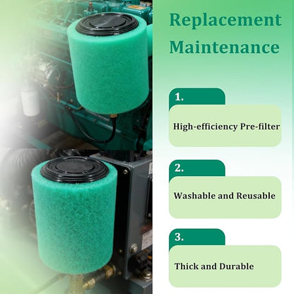 Foam Air Filter Replace for U-ni Filter BF-1 BF1, 14" X 17" X 5/8" 65-PPI Reusable Green Fine Filter Foam Sheet for Motorcycle ATV Dirt Bike UTV Most Small Engines