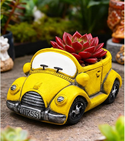 Cute Cacti & Succulent Plants Pot, Succulent Decor Planter Pot Indoor/Outdoor (Yellow)