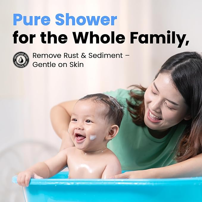 NSF 42 Certified Universal & Easy Installation Shower Filter - High Output Water Softener System with 3 Replacement Cartridges - Hard Water Filter for Healthier Skin, Hair & Nails