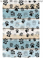Sheer Curtains 72 Inches Long, Blue Beige Paw Print Semi Sheer Curtains Light Filtering Window Treatment, Vintage Farmhouse Country Wood Grain Privacy Voile Drapes for Living Room Bedroom 52x72 Inch