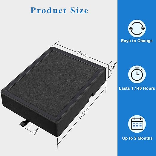 H2D/H2S Activated Carbon Air Filter, 3D Printer Activated Carbon Air Purifier Filter Replacement Accessories, for Bambu Lab H2S/H2D/H2D Laser, 1 Pack