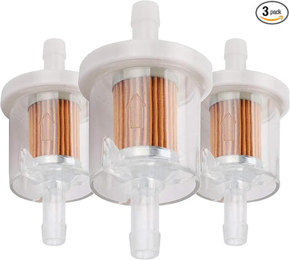 Powtol 691035 493629 Fuel Filter for Brigs Straton 40 micron 1/4 Inline Fuel filter 12hp 17.5hp 27hp 35hp Engines Replace 49019-7001 7-07061 Lawn Mower Replacement Parts (Pack of 3)