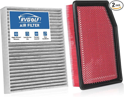Engine+Cabin Air Filters Set Fit for 2019-2025 2026 Chevrolet Silverado 1500＆GMC Sierra 1500, 2021-2025 2026 Suburban Engine Filter Replacement AC Air Filter Accessories# CF11966 84121217