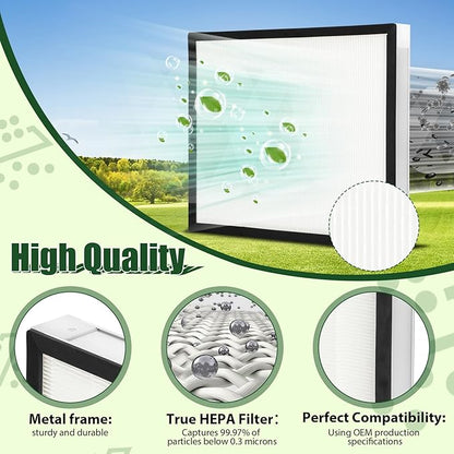 2 Packs F301H HEPA Filter, AS-550 Air Scrubber Stage 2 HEPA 550 Air Filter Compatibile with BlueDri,16 x 19 x 2" Air Shield 550 HEPA Air Scrubber Filter for BlueDri, Dri-Eaz, Phoenix, and Bear