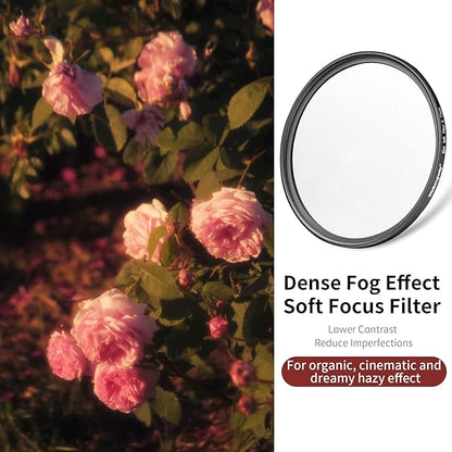 Walking Way 55MM White Mist Diffusion Filter - Stronger Soft Focus Circular Lens Filter - Dreamy Fog Effect Softening Camera Diffuser for Digital DSLR Camera (Medium-Soft 2, 55MM)