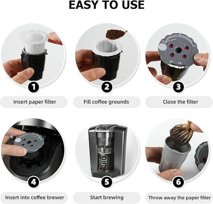 Disposable Coffee Filters for My K-Cup, K-Carafe, Cuisinart SS-RFC and Other Large Reusable Filter Cups (White 100 Count)