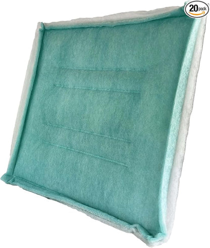 wioboy Paint Spray Booth Intake Filter Pad, 24" x 24" (20/case) Tacky Panel with Internal Wire Frame