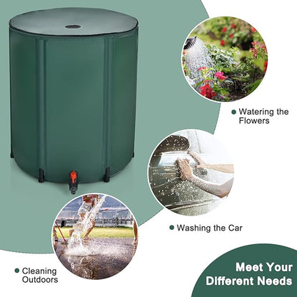Goplus 60 Gallon Collapsible Rain Barrel, Portable Rain Barrels to Collect Rainwater from Gutter, Rainwater Collection System, Water Storage Tank Catcher Container with Filter Spigot