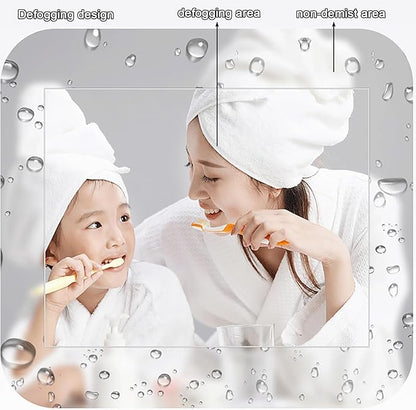 Bathroom Mirror, Dimmable LED Vanity Mirror Half Circle, Illuminated Mirror with Demister Pad, Large Wall Mirror with Touch Sensor (Size : 24x28''/60x70cm)