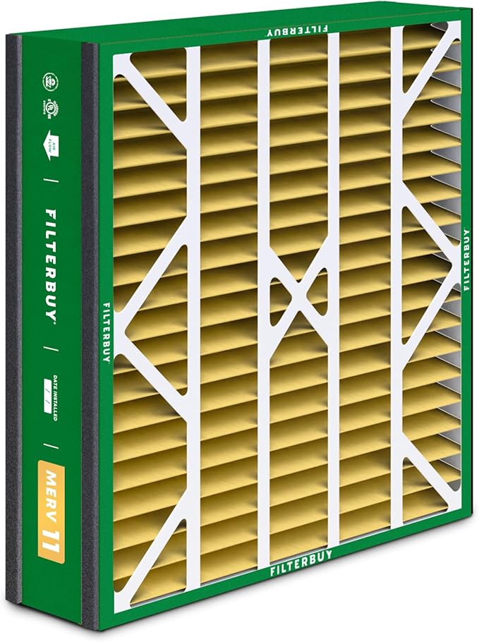 Filterbuy 20x20x5 Air Filter MERV 11 Superior Pet & Allergy Defense (2-Pack), Electrostatic Pleated HVAC AC Furnace Filters for Trion Air Bear 255649-103 & More (Actual Size: 19.63 x 20.63 x 4.88)