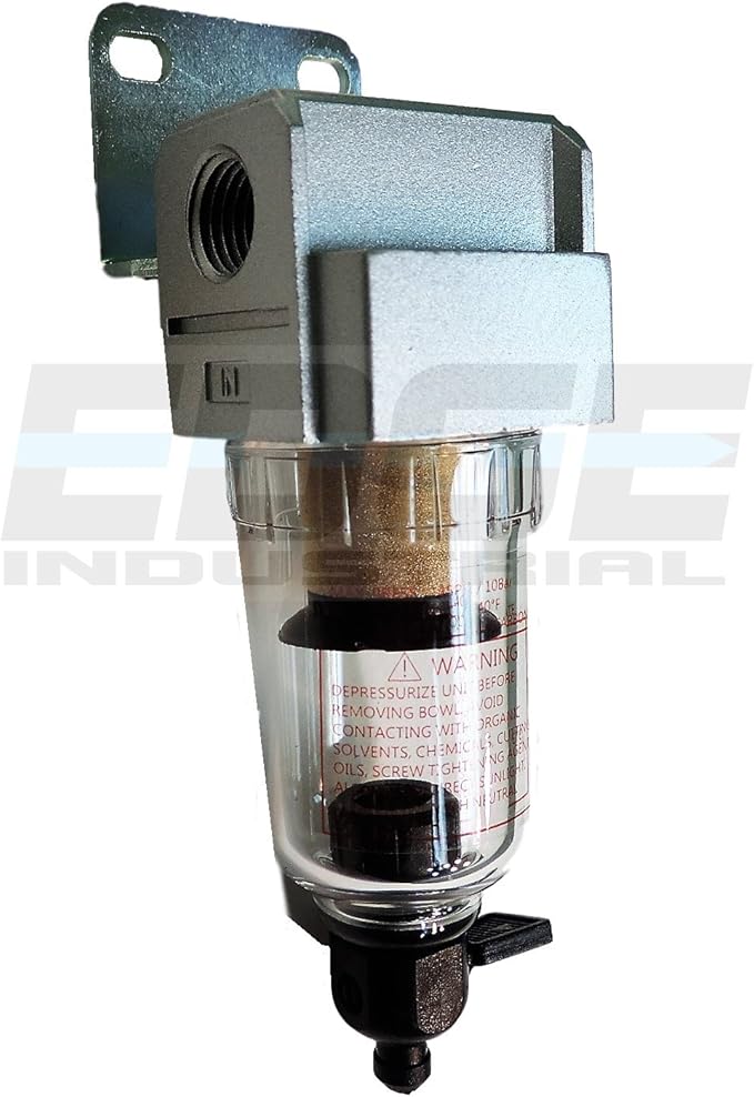 COMPRESSED AIR IN-LINE MINI PARTICULATE FILTER / WATER TRAP, 1/4" NPT, 5 MICRON