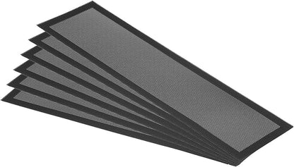 PATIKIL 4"x14" Magnetic Vent Cover, 6 Pack Floor Wall Air Registers Cover Strong Magnet Vent Screen Mesh for Blocking Hair Dust Debris, Black