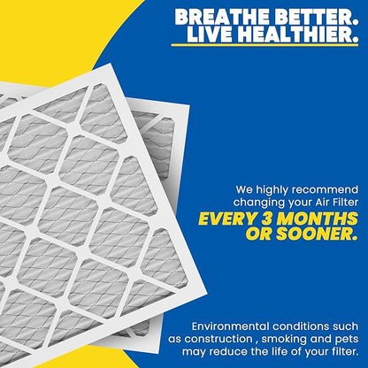 Maycold MERV 8 12x24x1 Furnace Air Filters (6-Pack), Pleated HVAC AC Filters – Actual Size 11.70” x 23.70” x 0.75”, For Residential or Office Use, Individually Wrapped in Plastic