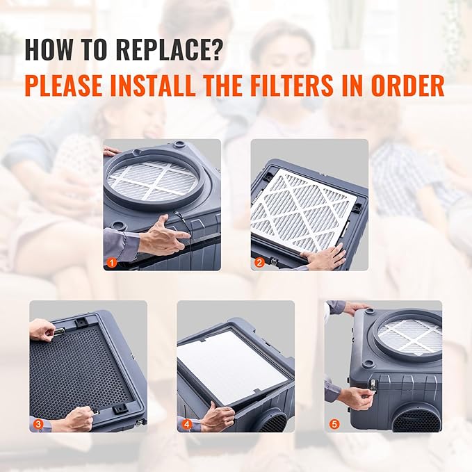 Happybuy 5-Pack Protective Pre Filters, 15.75" x 15.75" Air Filter Replacement, High-Efficiency Stage 1 Filters for BlueDri & Happybuy Scrubbers, Air Purifiers, Water Damage Restoration Equipment