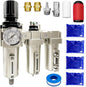 Upgraded 3/4" NPT Heavy Duty Industrial Grade 3 Stage Air Drying System, Particulate Filter, Coalescing Filter, Desiccant Dryer & Air Regulator - for Plasma Cutter, Paint Spray（Auto Drain）