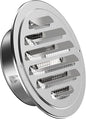 Stainless Steel Soffit Vents 4 Inch, HG Power Round Vent Cover with Screen Mesh, Louver Air Vent Hood for Wall, Ceiling Mount, Bathroom, Garage, Attic Ventilation, Silver