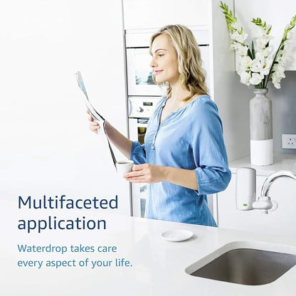 Waterdrop Faucet Water Filter, Replacement for Brita® Filter, Brita® Faucet 36311 On Tap Water Filtration System, FR-200, FF-100 Replacement Filter, White (3 Packs)