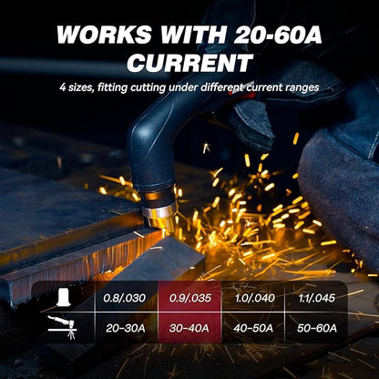 ARCCAPTAIN 23Pcs IPT60 Plasma Cutter Torch Consumables, .035" Plasma Cutter Accessories for ARCCAPTAIN CUT55 NON-HF, CUT55 MP and CUT60 Non-HF, Work with 30-40A Current