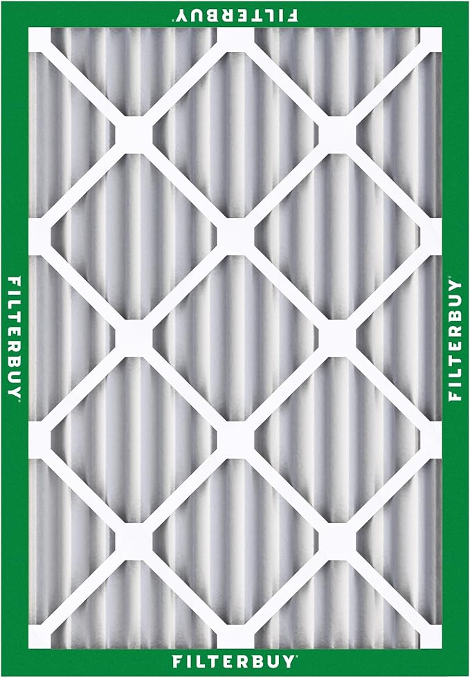 Filterbuy 20x22x2 Air Filter MERV 8 Essential Dust & Allergy Defense (4-Pack), Electrostatic Pleated HVAC AC Furnace Filters Replacement, Made in USA (Actual Size: 19.50 x 21.50 x 1.75)