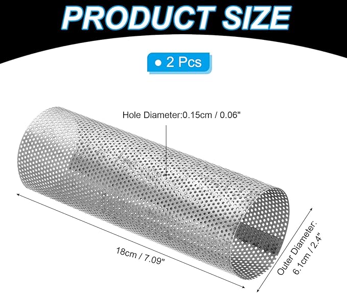 PATIKIL 2.4 Inch Stove Pipe Spark Arrestor Screen, 2Pcs 304 Stainless Steel Filter Chimney Flue 0.06 Inch Hole for Camping Tent Stove Accessories Vent Exhaust