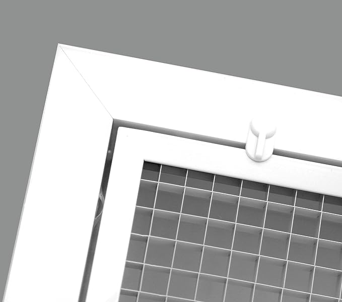 HVAC Premium 20'' x 16'' Cube Core Eggcrate Return Air Filter Grille for 1'' Filter - Aluminum - White [Outer Dimensions: 22.5'' x 18.5]