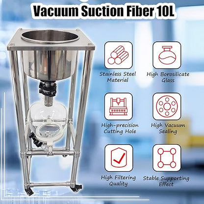 INTSUPERMAI 10L Buchner Funnel Filtering Kit, with 10L Vacuum Flask, Stainless Steel Frame, Negative Pressure Filtration, Lab Vacuum Suction Filter for Liquid-Liquid Extraction
