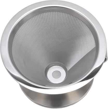 316 Stainless Steel Pour Over Coffee Dripper with 300 Mesh Filter Portable Reusable Cone for Travel Camping Brewing Tea