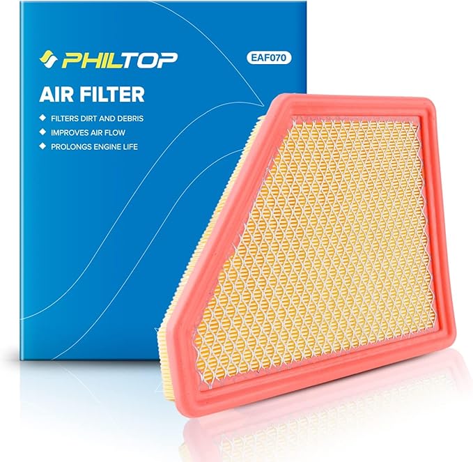 PHILTOP Engine Air Filter, Compatible with CA10465 Chevrolet Equinox 2010-2017, GMC Terrain 2010-2017, Improve Engine Performance Car Accessories