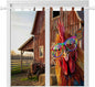 Farm Rooster Bedroom Curtains 72 Inch Length, Window Curtains Tab Top, Farmhouse Barn Funny Animals Butterfly Light Filtering Window Treatments Drapes 52"x72" 2 Panel