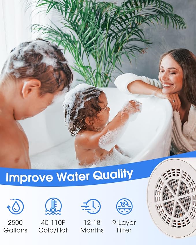 Bathtub Filter Universal Replacement Cartridge,9 Stage Bath Faucet Water Filter Cartridge HardWater Softener Tub to Remove Lead,Chlorine and Fluoride,BPA Free Showerhead Filter Purify Bathwater