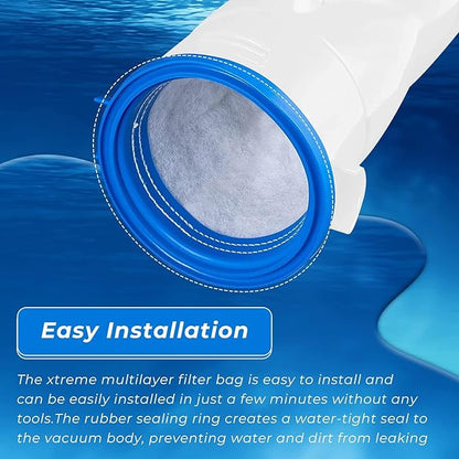 X-treme Multilayer Filter Bag, Compatible with Catfish Ultra,iVac 250,iVAC C2,Volt FX-4 and for Jacuzzi JPV200 Handheld Pool Vacuums (1 Pack, X-treme Multilayer Filter Bag)